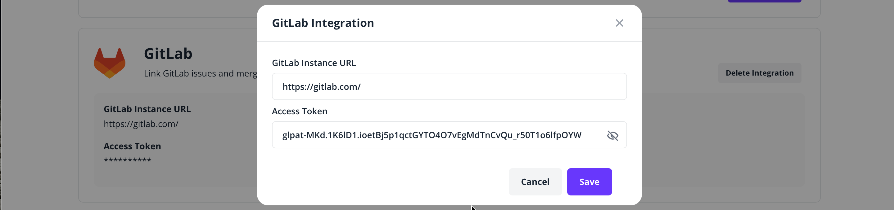GitLab integration configuration